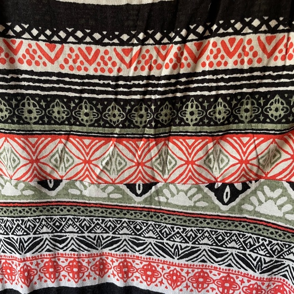 BOGO Loft Geometric Black, Orange & Olive Green A-Line Dress Size 18 - Picture 3 of 6